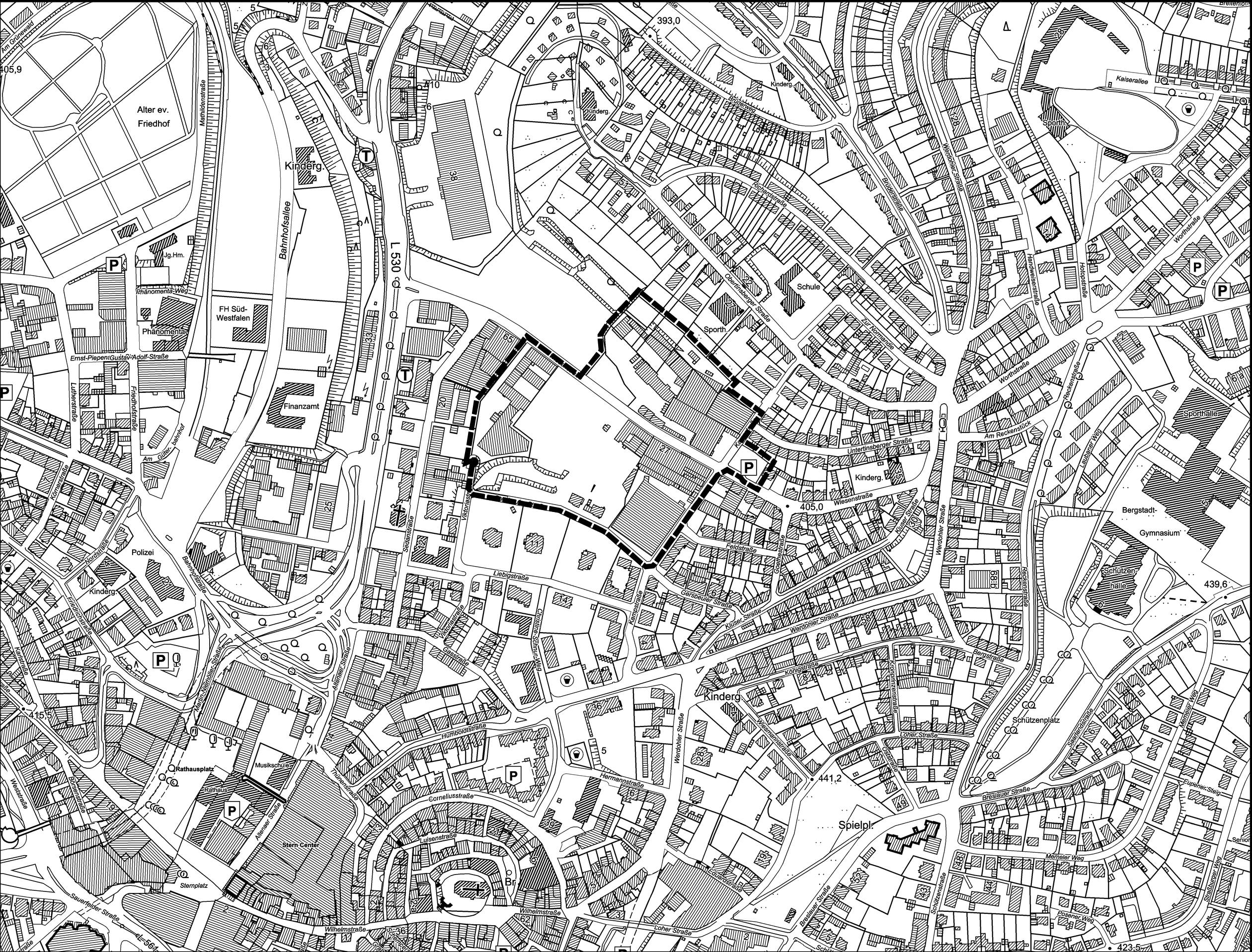 Übersichtsplan 19. Änderung des Flächennutzungsplanes im Bereich des Bebauungsplanes Nr. 843 "Wiesenstraße"