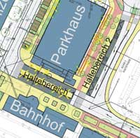 Lageplan: Neue Haltebereiche für die Busse. Entwurf: Ingenieurbüro Kühnert, Bergkamen