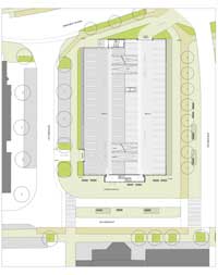 Lageplan: neues Parkhaus.Entwurf: B.A.S. Kopperschmidt + Moczala, GmbH Weimar